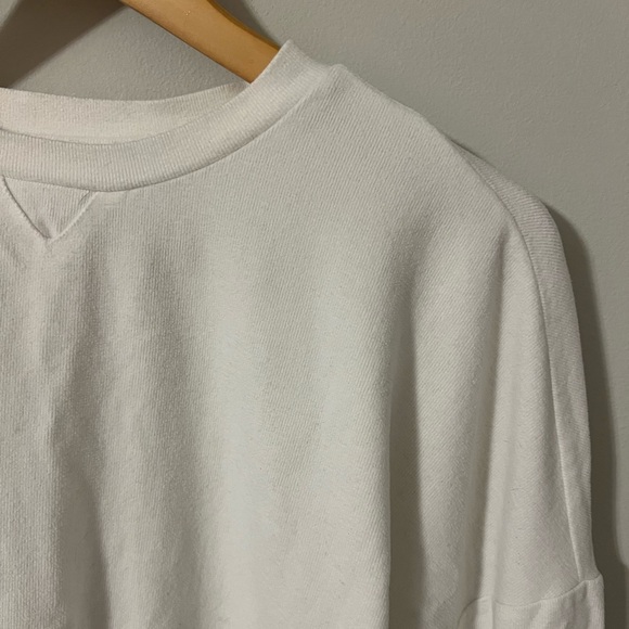 Walter Baker Shirt Women’s Medium White Crewneck Long Sleeve Cropped Top - Picture 5 of 7